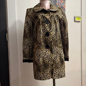 Elegant Leopard Print Trench Coat